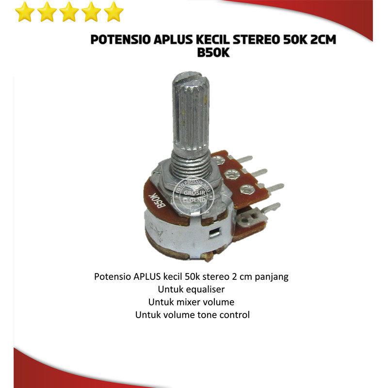 Potensio APLUS kecil stereo 50k 2cm B50k