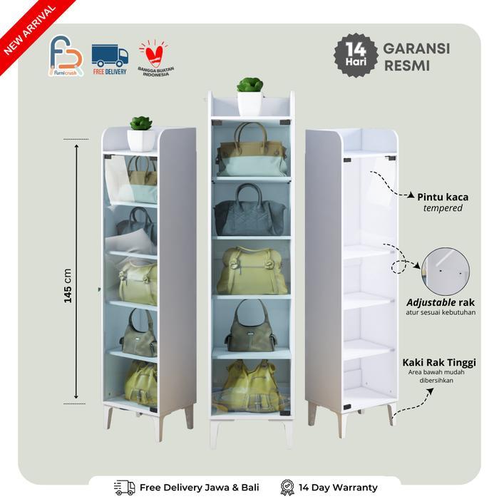 Furnicrush Rak Buku / Rak Serbaguna / Rak Display / Rak Tas / Rak Kaca / SORA SC 151