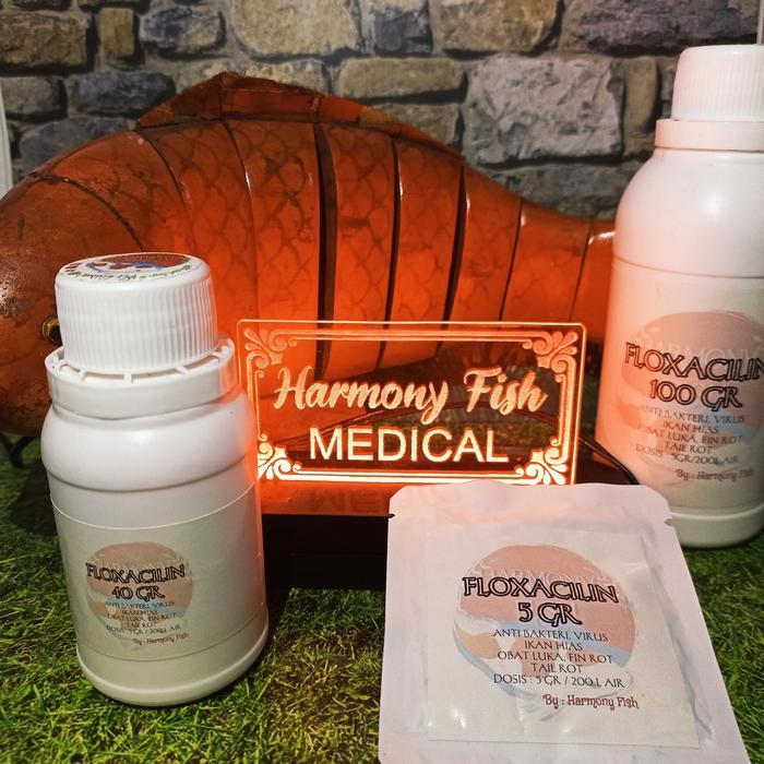 FLOXACILIN 40GR OBAT VIRUS BAKTERI LUKA FIN TAIL ROT ENROFLOXACIN HCL