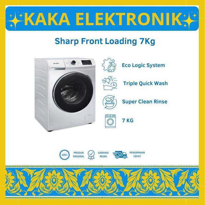 SHARP ESFL1073W MESIN CUCI FRONT LOADING 7 KG TRIPLE QUICK WASH SHARP ESFL 1073W ESFL-1073W