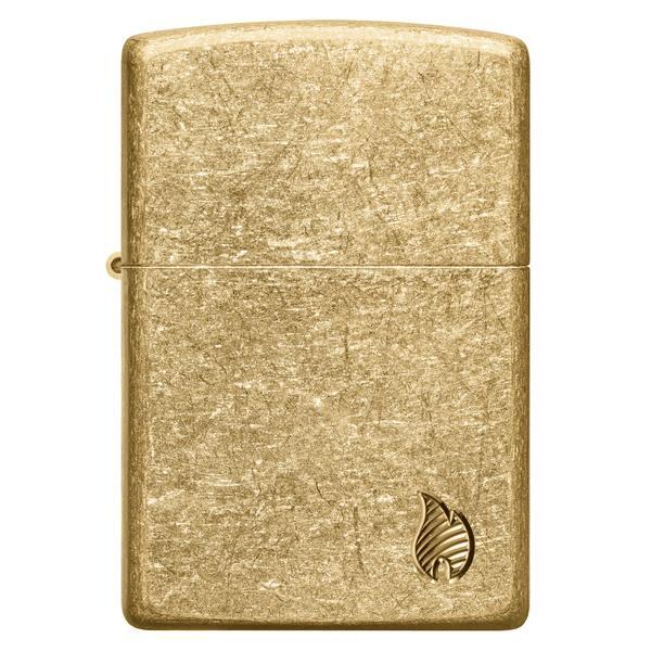 Zippo Armor Tumbled Brass Flame Design 46398