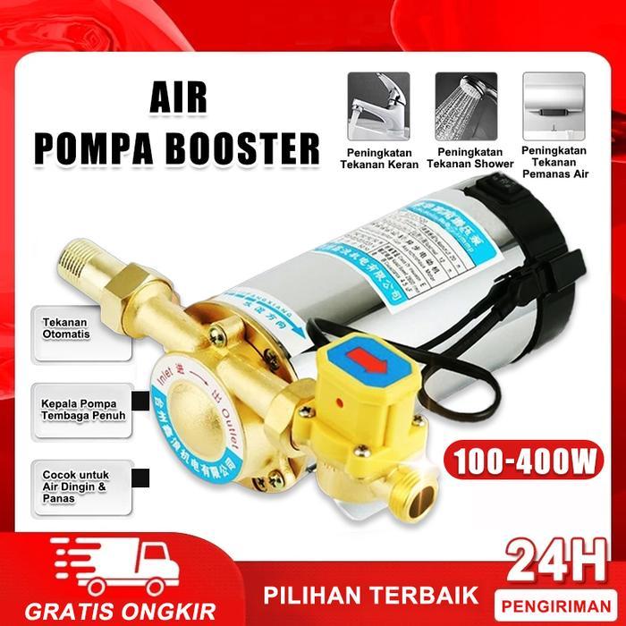 Pompa Booster Air 100 Watt - Stainless Steel, Tekanan Air Kuat, Otomatis On/Off, untuk Rumah Tangga