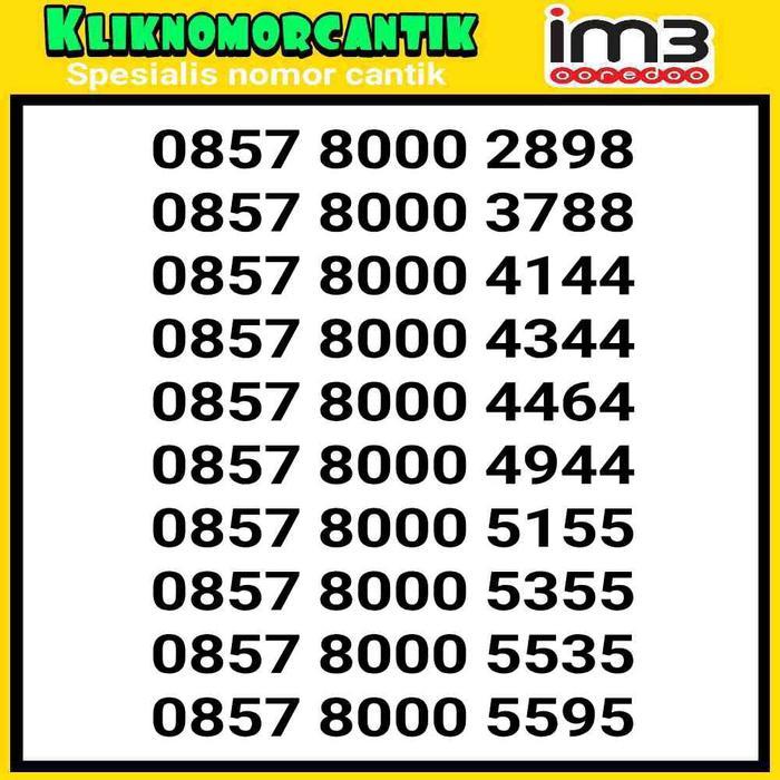 Nomor Cantik Indosat Im3 4G&5G Kartu Perdana Indosat 8000 A1