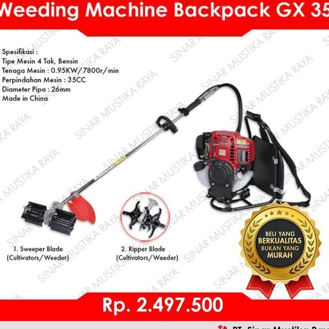terbaru Mesin Pertanian Bajak & Gembur Tanah Mini Traktor Junsen Gx35 - - Mata Rumput
