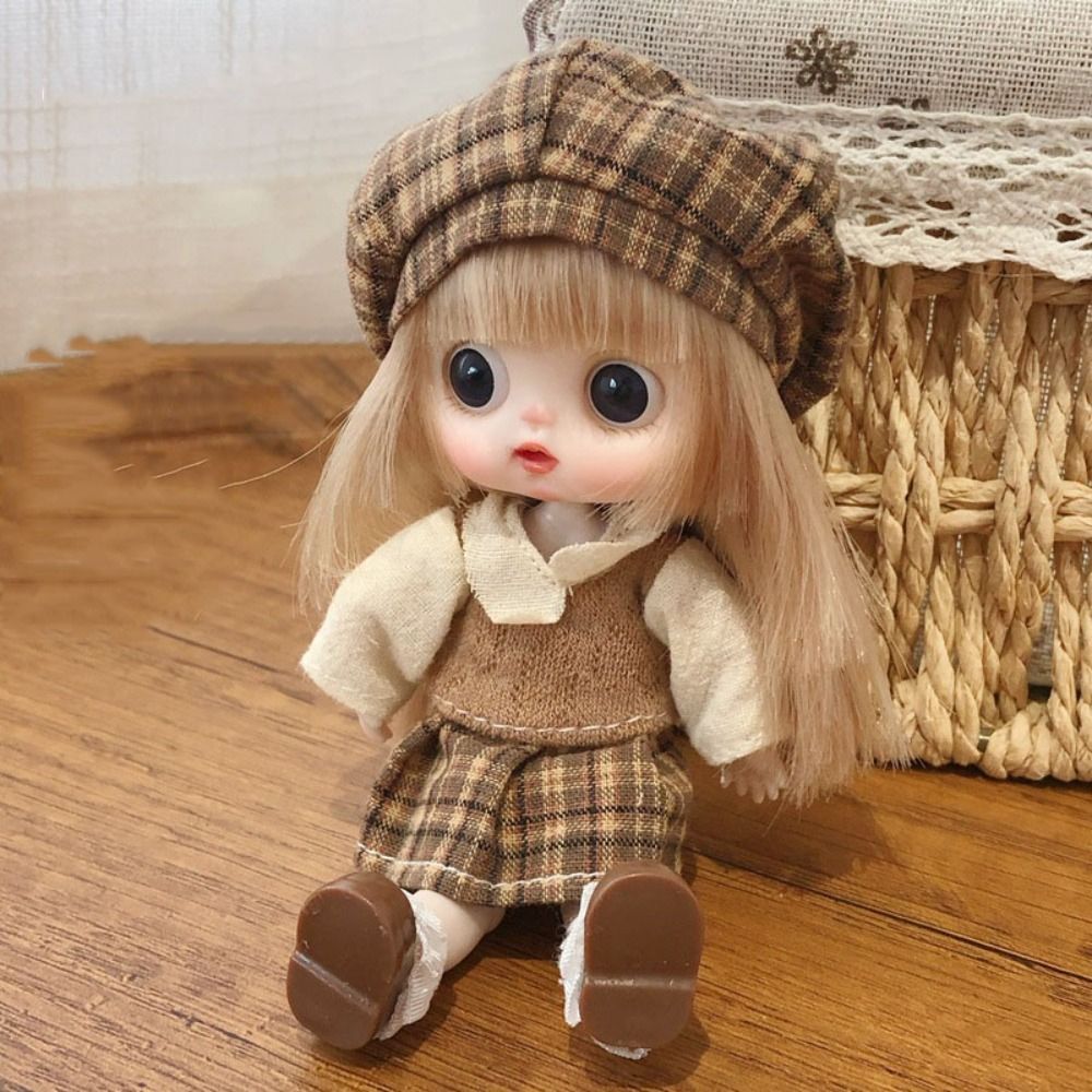 Movable Joints Ob11 Doll With Clothes Adjustable Obitsu 11 Clothes Dolls 14Cm Ob11 Bjd Doll Thday