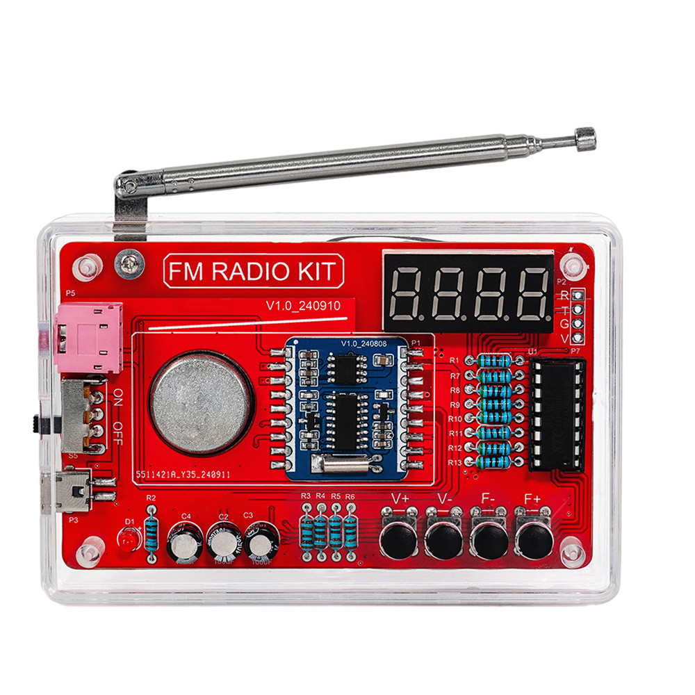 Terbaik RDA5807 87-108MHZ FM Radio DIY Kit Welding Practice Parts Simple/with Digital Display Micro 