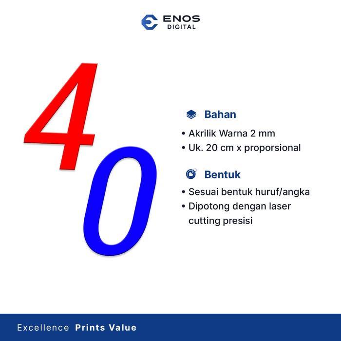 "New" Huruf Timbul No Rumah Akrilik 2mm Tinggi 20cm Angka Hiasan