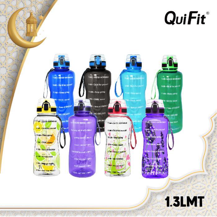 (PROMO RAMADHAN) QUIFIT - [1.3LMT] BOTOL MINUM TRITAN MOTIVASI 1.3L 100% BPA FREE PREMIUM TERMURAH