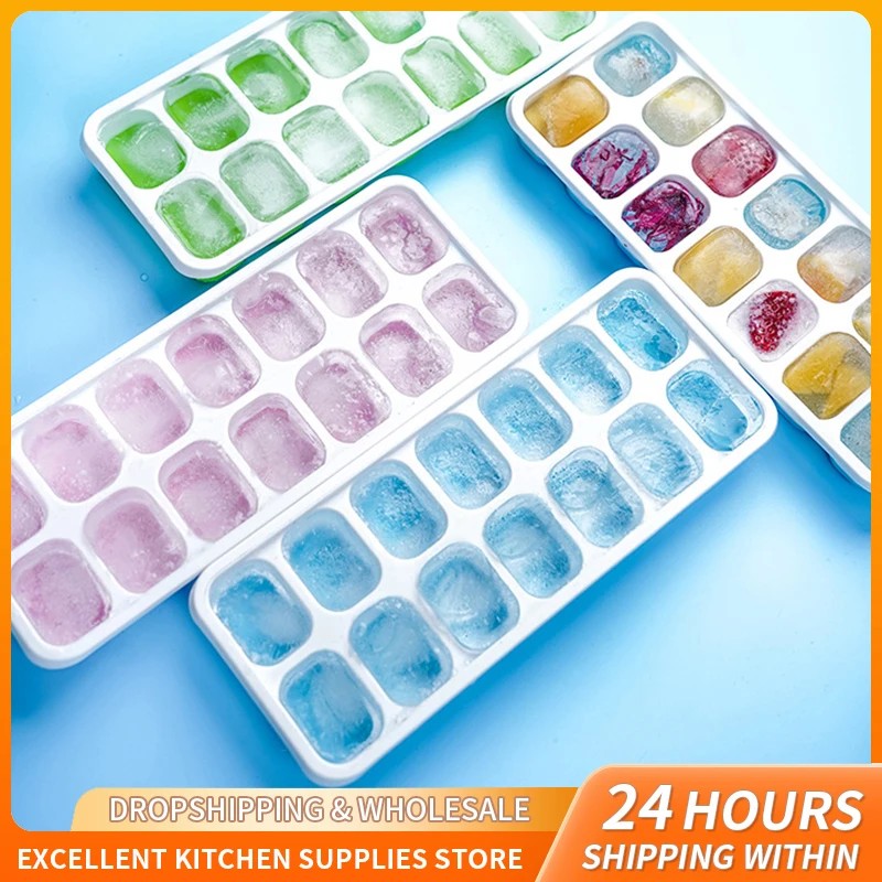 14 Grid Ice Cube Tray Silicone Mold Cube Tray Mold Ice Cube Maker Non-Toxic Durable Bar Pub Ice