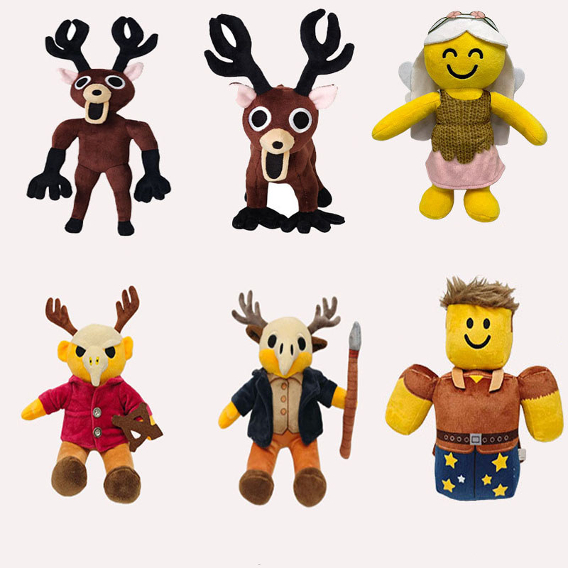 99 Nights In The Forest Deer S Movie Stuffed Animals Black Red Deer Brown Haired Toy For Kids