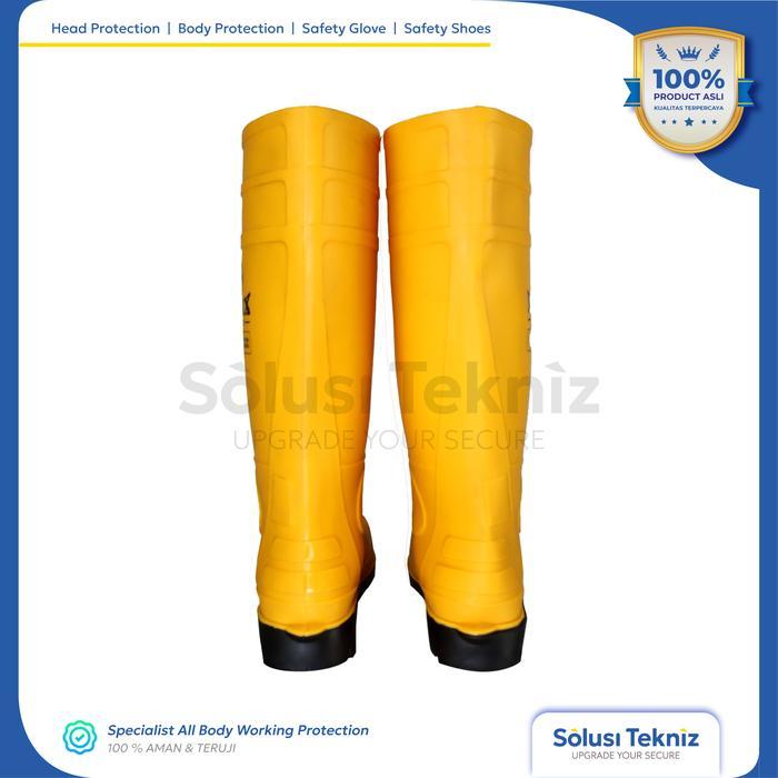 Sepatu Boot Rubber Kuning Safety Proyek Steel Besi Toe Lynx Safety Gear Terpercaya