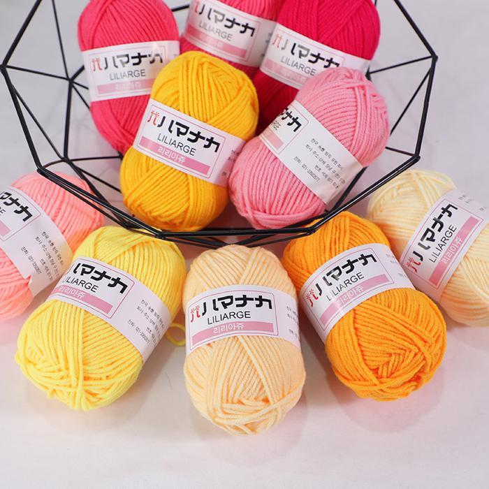 "New" Milk Cotton 4 ply (25gr) / Benang Rajut Polycherry Milk Cotton Yarn 4ply