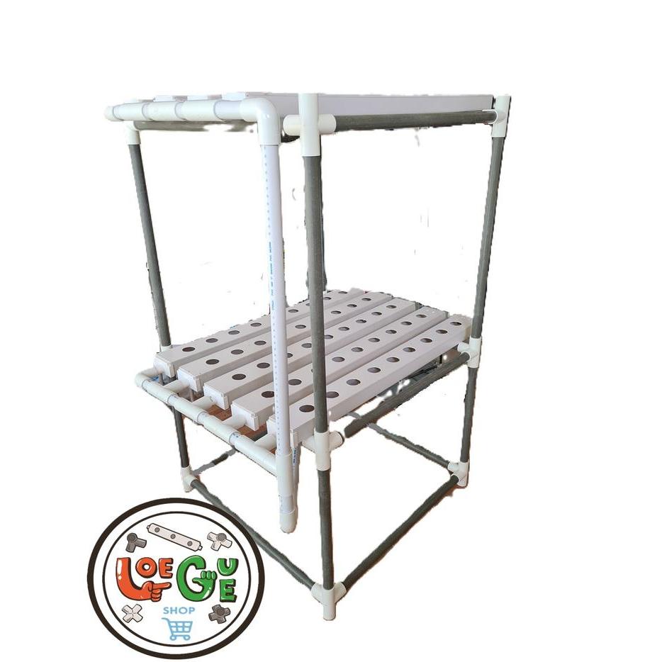 "New" LOEGUE Sambungan Fitting Tee Pipa PVC 4 Way Arah 1 Inch Rangka Hidroponik Praktis &