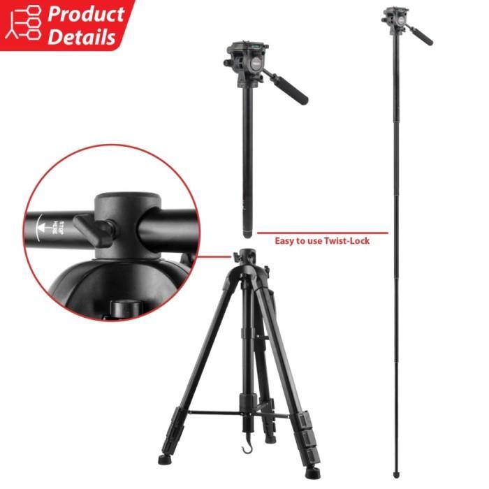 TAKARA TMB-30 FLATLAY TRIPOD MONOPOD WITH FLUID VIDEO HEAD TMB30 TMB 30 RESMI