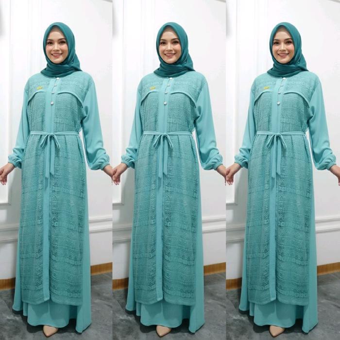 Asyifah GAMIS KANCING BORKAT JUMBO PESTA BAHAN CRINKLE AIRFLOW MIX BORKAT TERLARIS TERBARU KEKINIAN