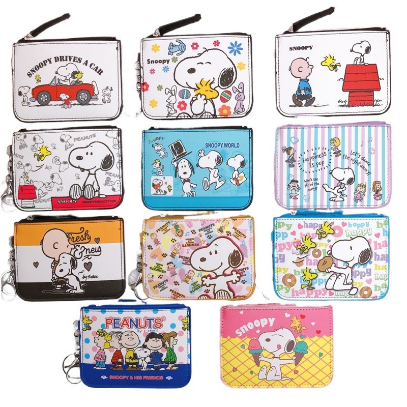 Snoopy Coin Purses Charlie Brown Cute Wallet Women Leisure Woodstock Zipper Card Holder Coin Pouch