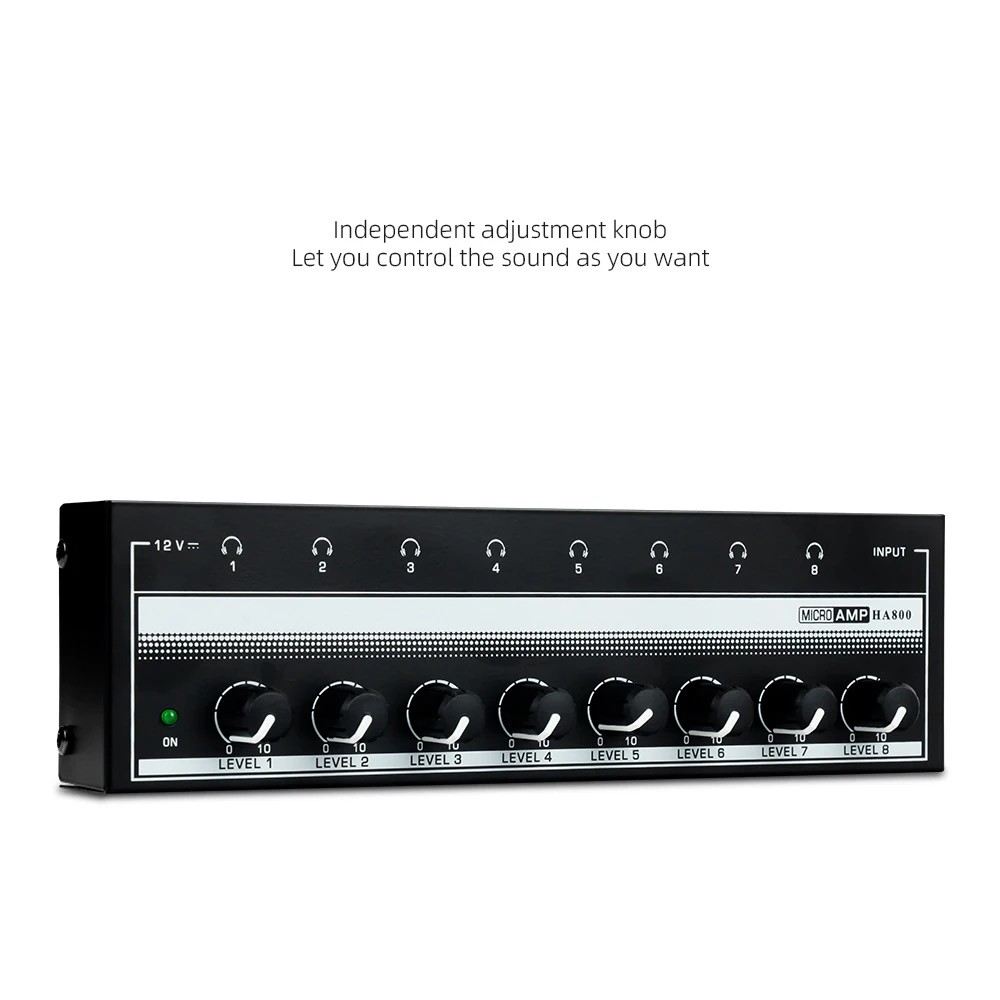 Ultra-Compact 8-Channel HA800A Headphone Amplifier Headphone Audio HA800 Stereo Audio Amplifier