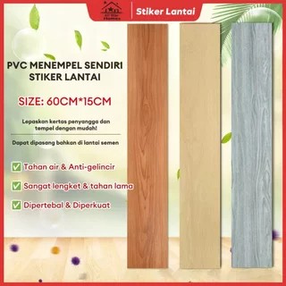 Lantai vinyl tempel Premium Model baru 60*15cm Waterproof Stiker Vinyl Lantai Kayu High Quality