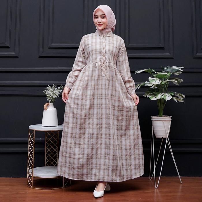 Madina Gamis Wanita Motif Katun Haruka Premium Gaun Panjang Mewah Casual Formal Busui Friendly