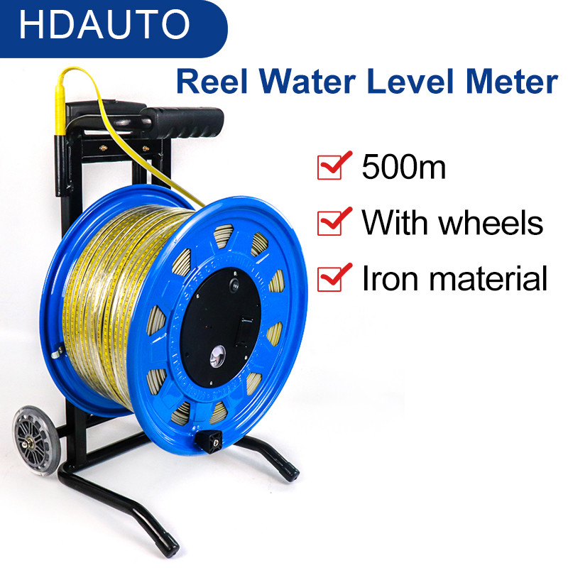 500m Wheels Water Well Depth Meter Measure Wells Tanks Level Detector Alarm Sounder Deep Water Detec