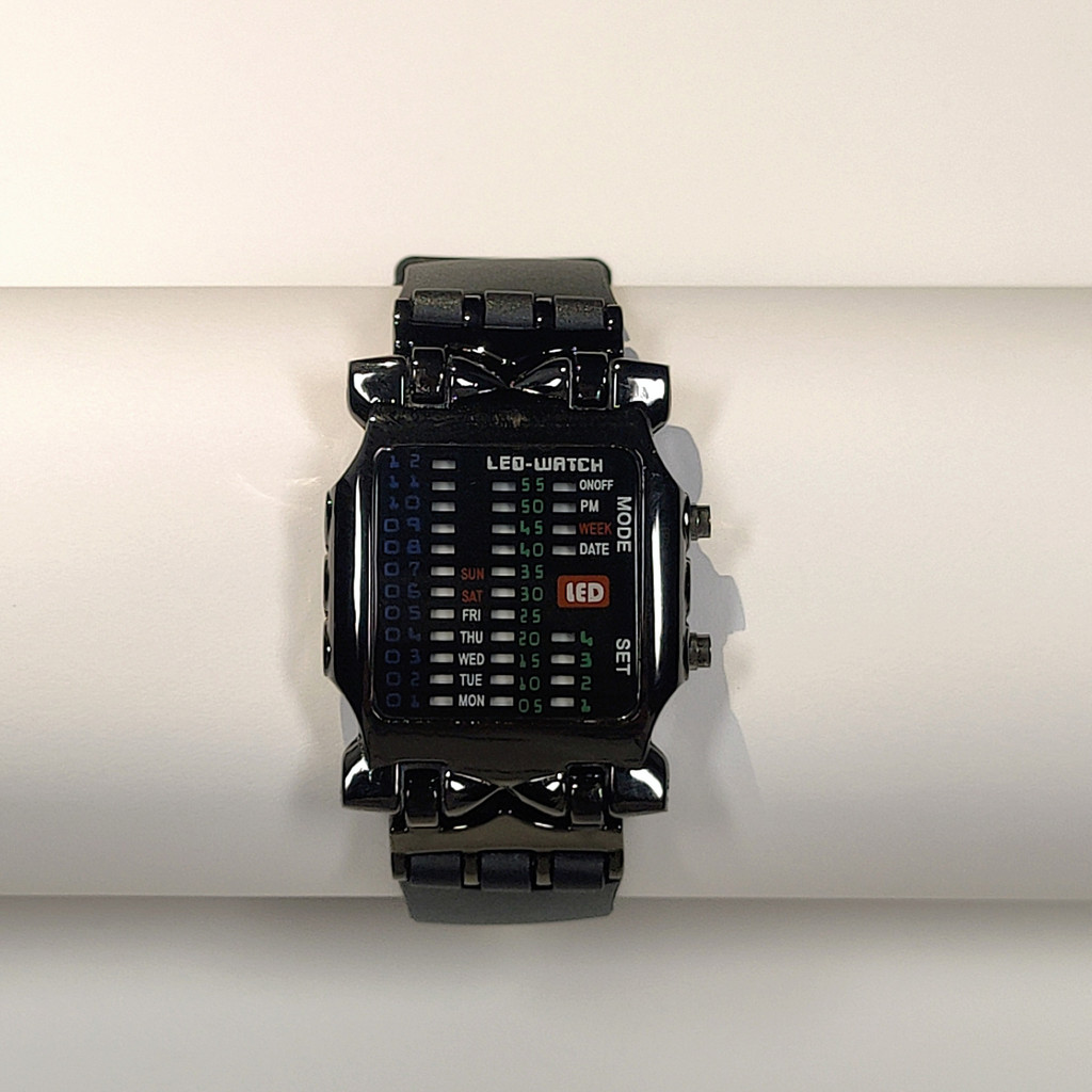 LED Watch Men Fashion Creative Crab Type Electronic Watch Luminous Binary Gift Business Style Cool