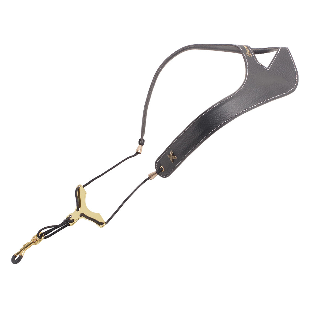 Saxophone Neck Strap Length Adjustable Leather Saxophone Lanyard Double Shoulder Harness Strap for