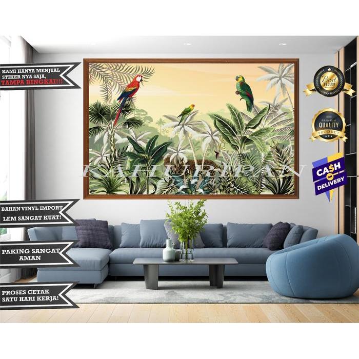 KJ10 - stiker dinding tembok 3 dimensi, wallapaper stiker dinding pemandangan 3d.