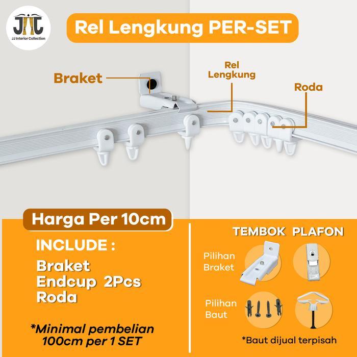 Rel Lengkung Gorden Roda Rel Jendela Siku Rel Gorden HnH Lengkung