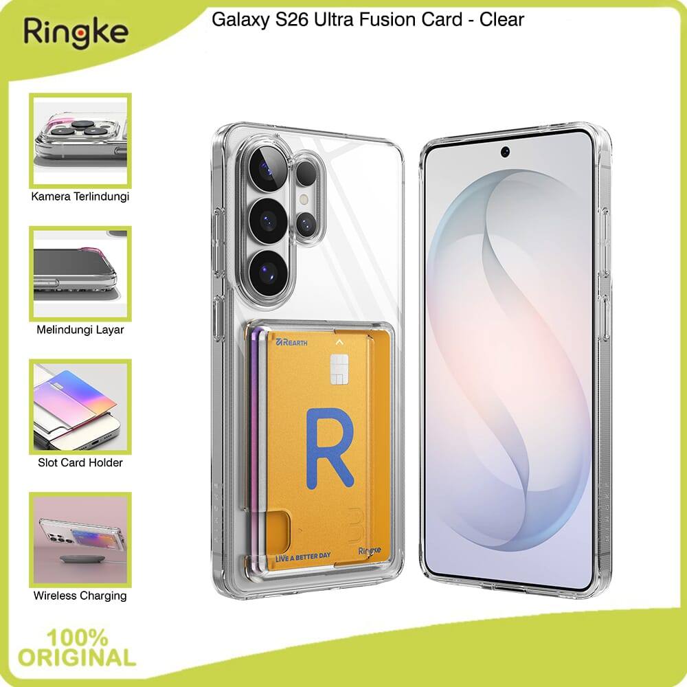 Ringke Compatible for Samsung Galaxy S26 Ultra Fusion Card Clear Bening Case Tempat Kartu Card Holde