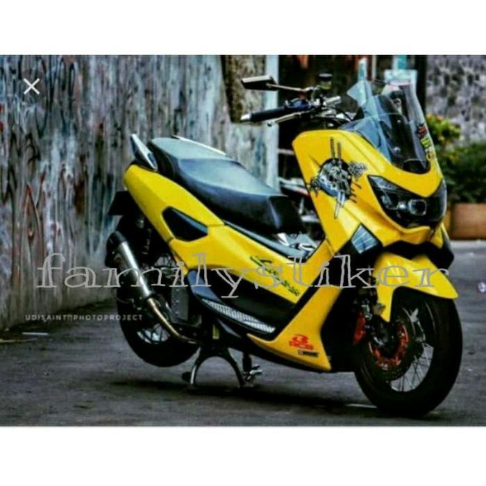 stiker skotlet motor kuning glosy Skotlet kuning tua doff