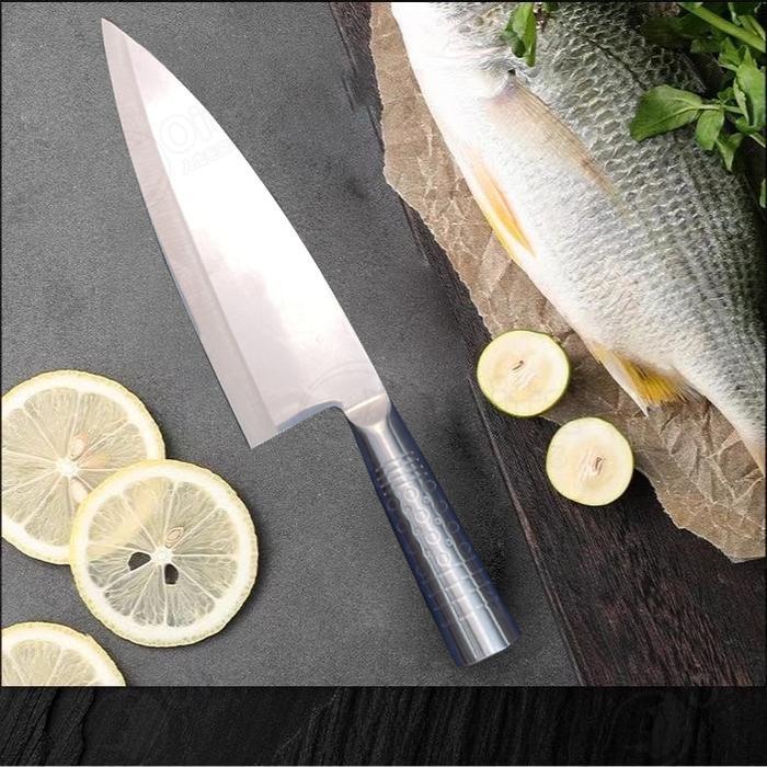 Pisau Ikan Besar Fillet 6Mm / Pisau Tulang Ikan Baja 4Cr13 / Gagang Baja Kokoh / Untuk Memotong &