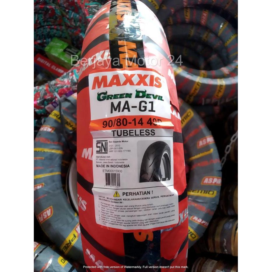 Promo Ban Luar/Ban Motor Belakang Matic 90/80-14 Maxxis Green Devil/Tubeless Sale