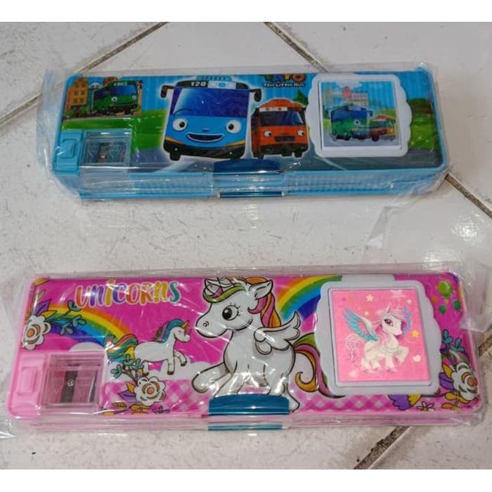 Stok Baru KoTak PensiL KaLkuLator Magnet Tempat Alat Tulis Cepuk Sekolah