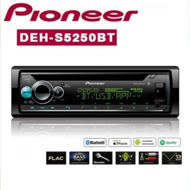 Head Unit Tape Mobil Single Din DVD Pioneer DEH-S5250BT USB Bluetooth