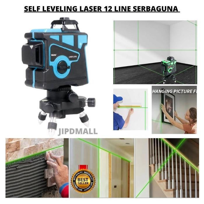 Jipd Alat Ukur Otomatis Mesin Self Leveling 12 Line Laser 3D Precision Waterpass 3D 12