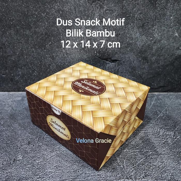 Stok Baru Dus Snack 12x14 Bilik Bambu isi 50 pcs GS Motif Box Kue