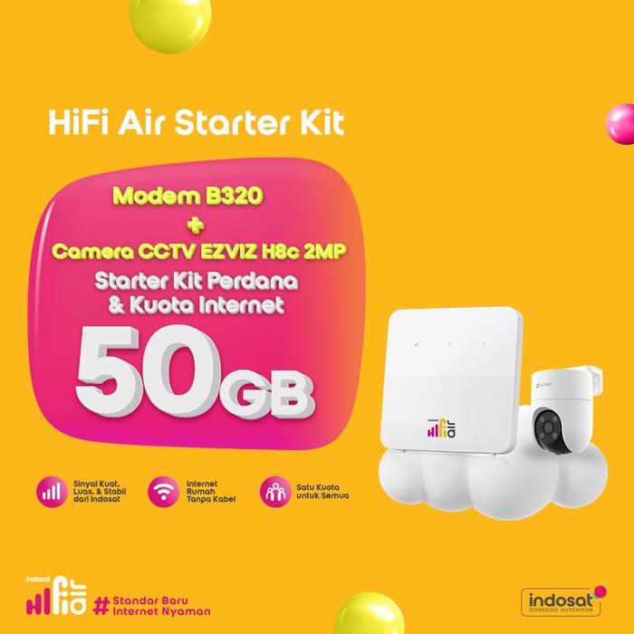 Indosat HiFi Air B320 Modem bundling Ezviz H8c 2MP CCTV Outdoor