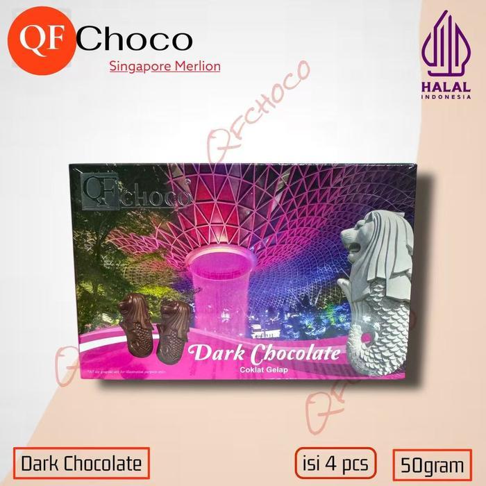 Promo Cokelat Qfchoco Singapore Merlion 50gram isi 4 Halal