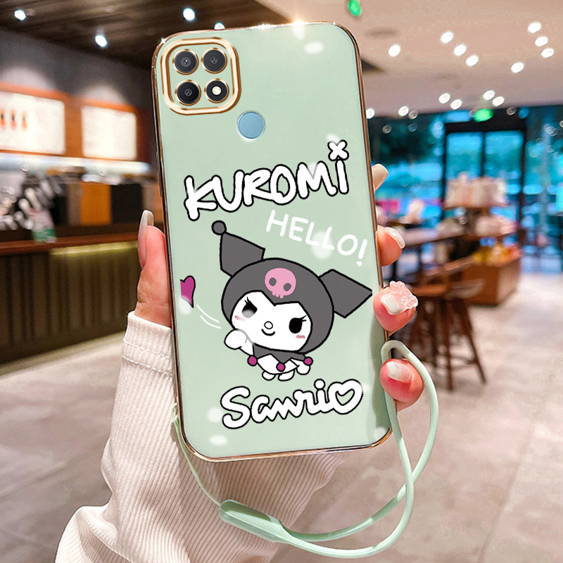 Casing Hp Untuk OPPO A15 A15s A35 Case HP Casing pola Kelinci yang lucu Kesing Cesing tali berlapis 