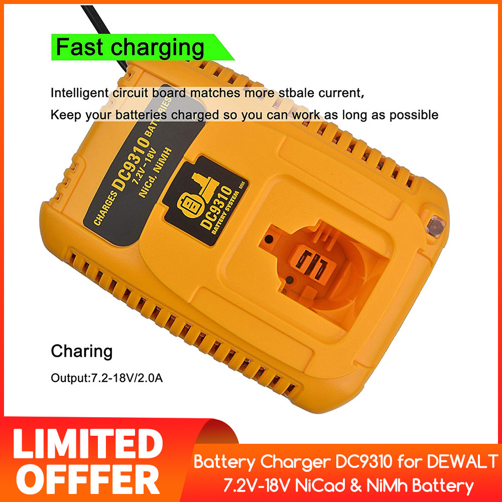 Terbaik Battery Charger DC9310 for DEWALT 7.2V-18V NiCad & NiMh Battery DW9057 DC9071 DC9091 DC9096