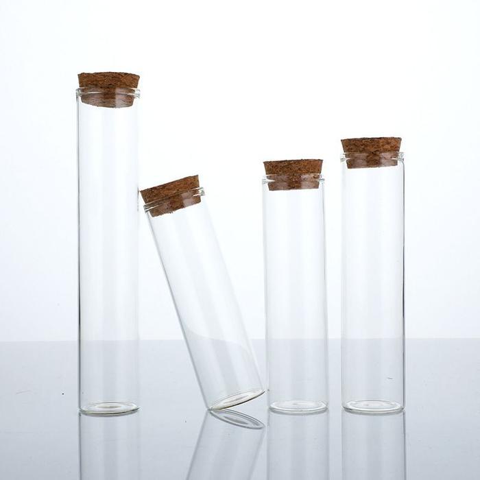 "New" ZABIAN TABUNG REAKSI TUTUP KAYU TUBE KACA UNTUK SOUVENIR DEKORASI