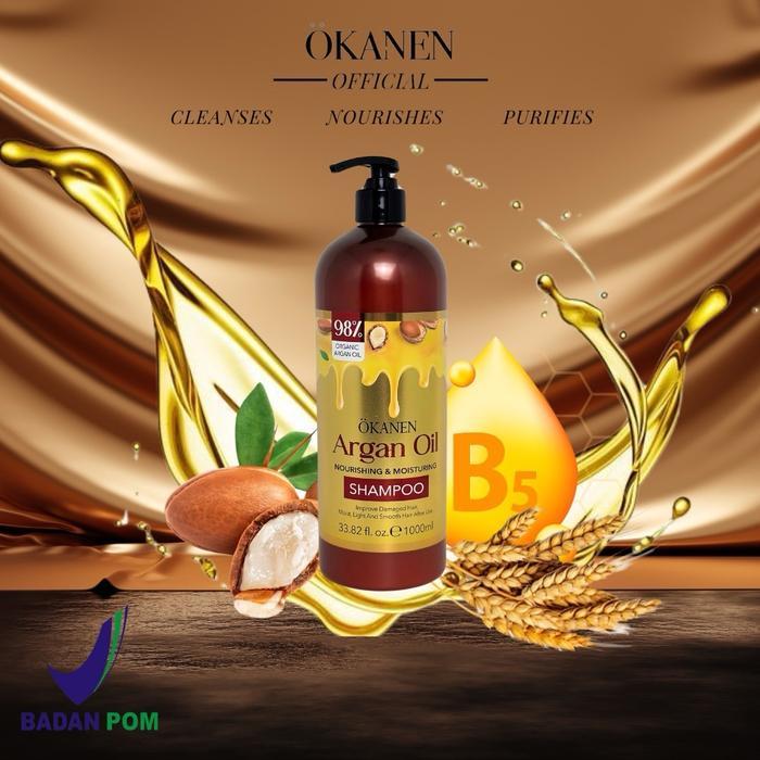 OKANEN shampoo 98% organic agran oil nourishing & moisturing