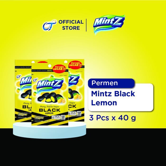 Mintz Permen Black Rasa Lemon 40 Gram - [3 Pack] Gratis Ongkir