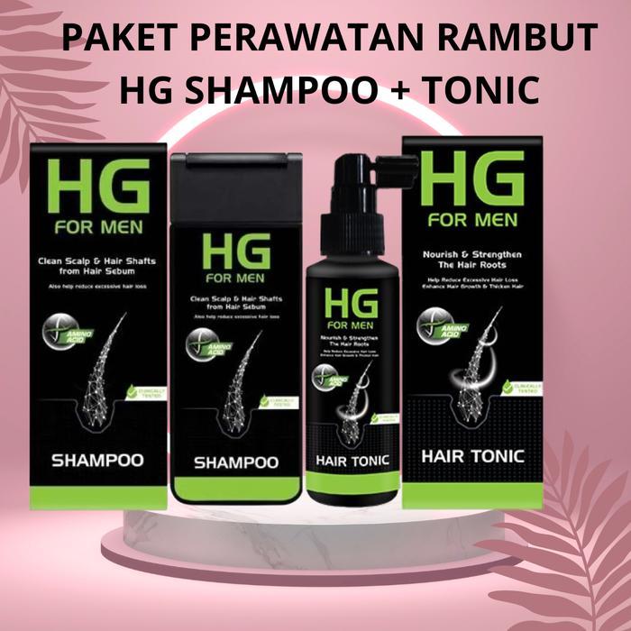Paket Perawatan Rambut Rontok Natur HG Shampoo+Tonic