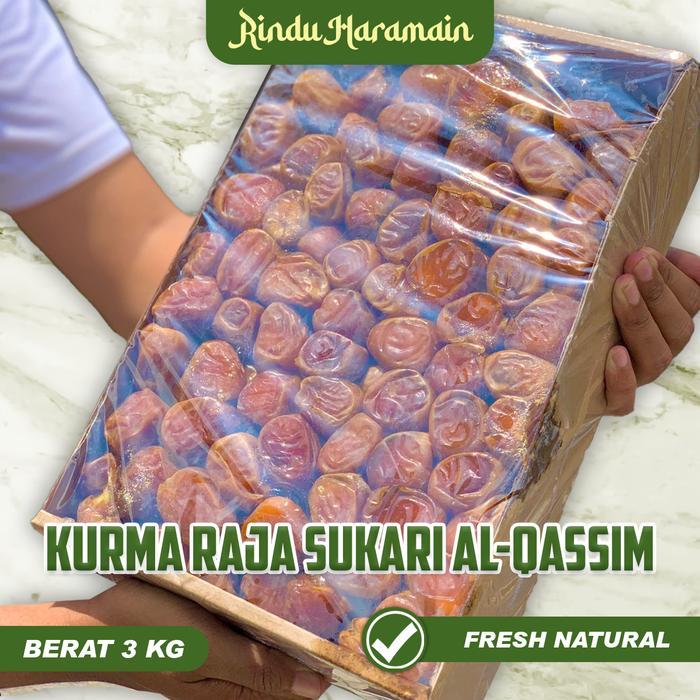 Premium Rindu Haramain Kurma Raja Sukari Al Qassim Grade A 3KG++ Kualitas Premium Buah Besar Warna