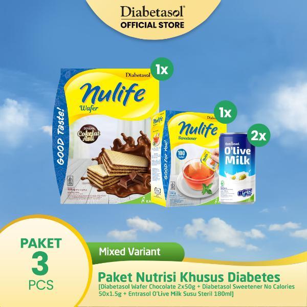 [Special Bundling] Diabetasol Nulife Wafer Chocolate 2X50G + Diabetasol Nulife Sweetener No Calories