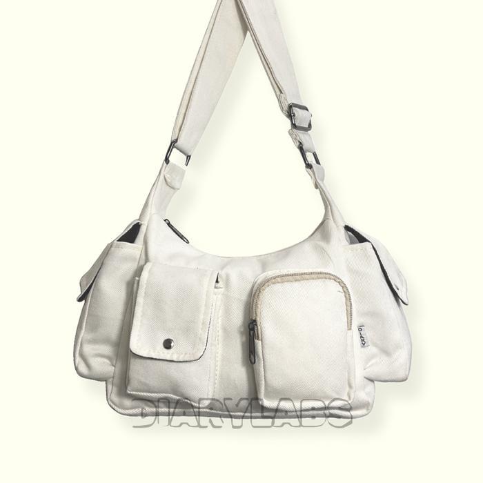 Aerostreet - Shoulderbag Tas Bahu Wanita Garni Kanvas Selempang Canvas Bag