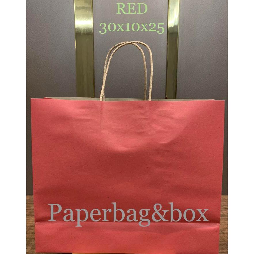RED paper bag 30 x 10 x 25, paper bag warna, tas kertas merah buket wisuda