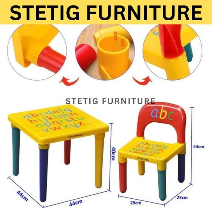 MEJA BELAJAR MAKAN ANAK MEJA TK SET