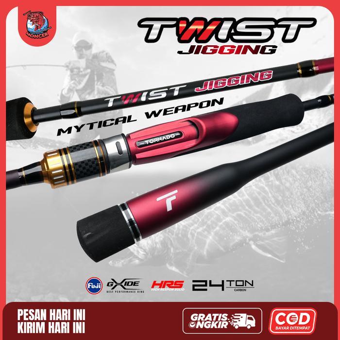 Tornado Twist Jigging Joran Pancing Tornado Twist HRS Carbon Solid Fuji Ring 180cm Power 15kg TJG